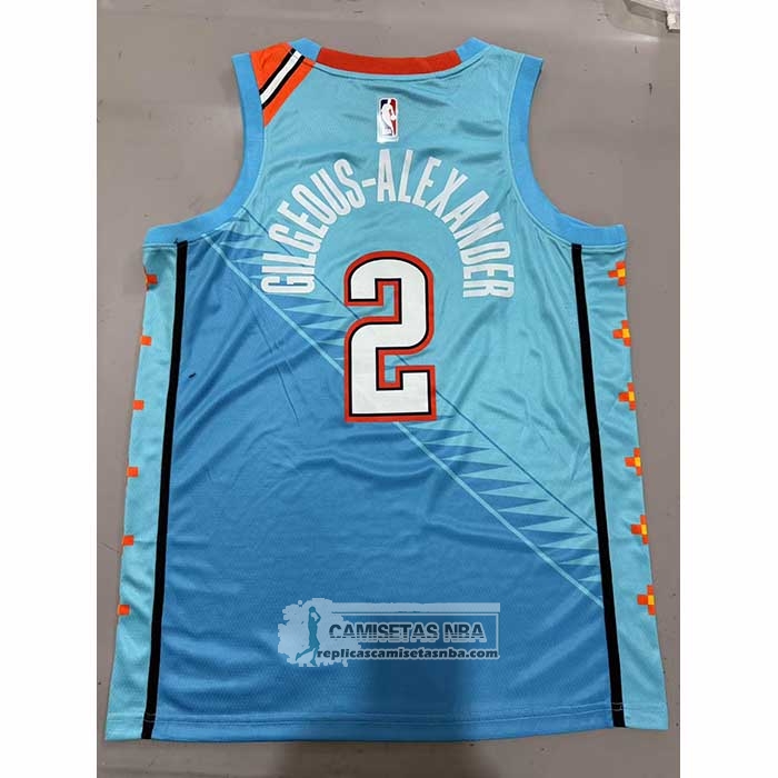 Camiseta Oklahoma City Thunder Shai Gilgeous Alexander NO 2 Ciudad 2018-19 Azul